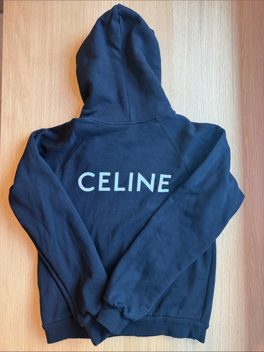 Celine Black Hoodie with White Logo Size Small